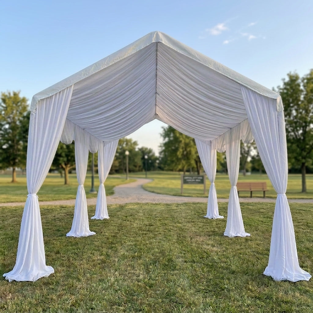 Tent with drapery